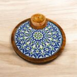Wooden serving platter with 1 bowl | Round tray | Diwali Gift | Christmas Gift