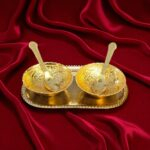 Elegant 5 pc gift set - Bowl spoon set in a velvet box | Perfect Diwali gift
