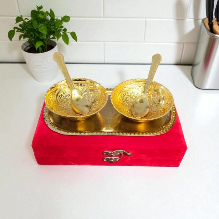 Elegant 5 pc bowl spoon set | Perfect Diwali gift