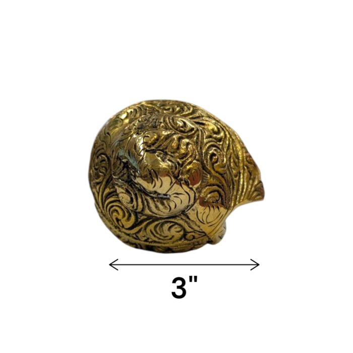 Brass Shankh with embossing - Small | Non blowing conch - Image 5