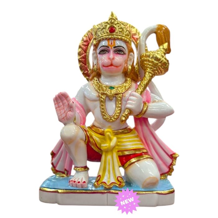 Close up of Hanuman Statue with intricate Gold highlights