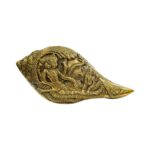 Brass Shankh with embossing - Large | Non blowing conch - Image 8