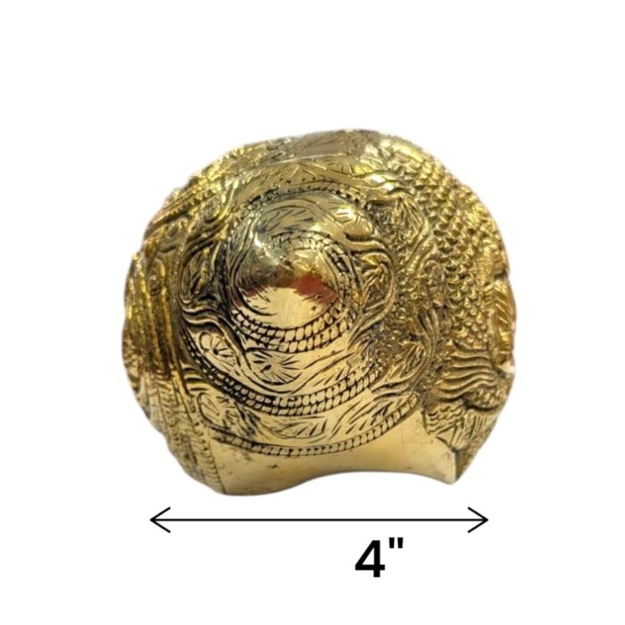 Brass Shankh with embossing - Large | Non blowing conch - Image 6