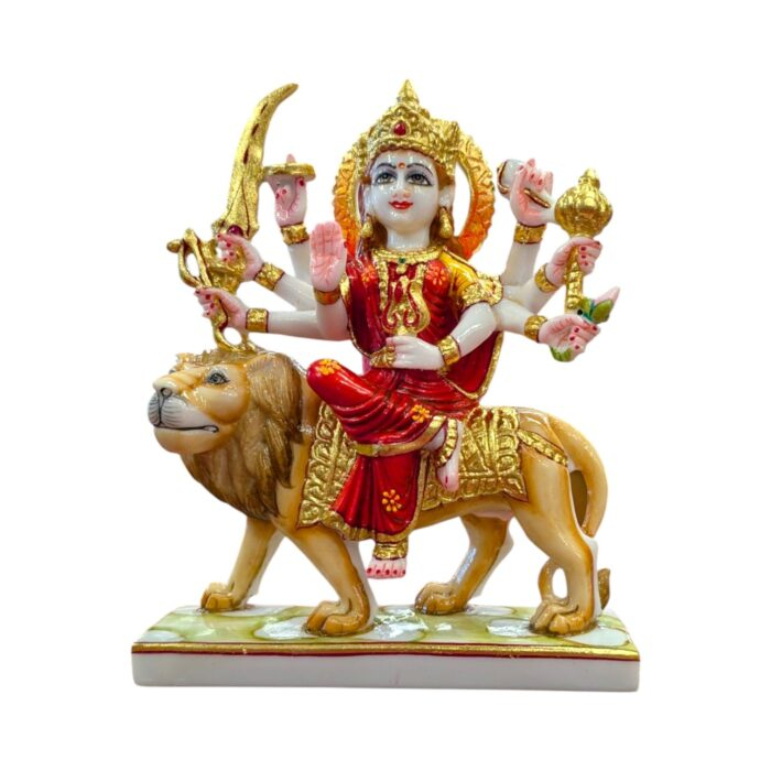 Sherawali Mata Idol - 12inch | Composite Marble - Image 4