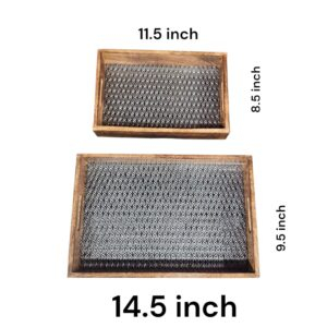 Dimensions of 2 serving tray set | Mango wood tray set | Diwali Gift and Decor