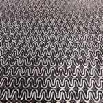 Close up of the metal inlay on the wooden tray