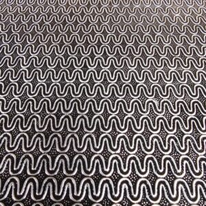 Close up of the metal inlay on the wooden tray