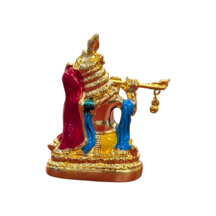Back side profile view of Radha Krishna small sized Idol - Gold Plated Statue | perfect for Gifts on Diwali