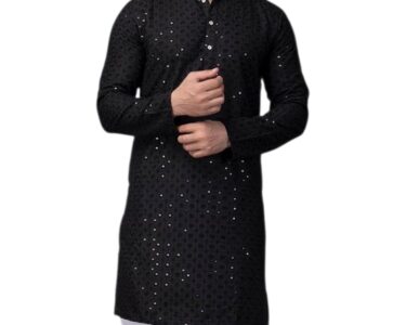 Regular fit cotton kurta for men