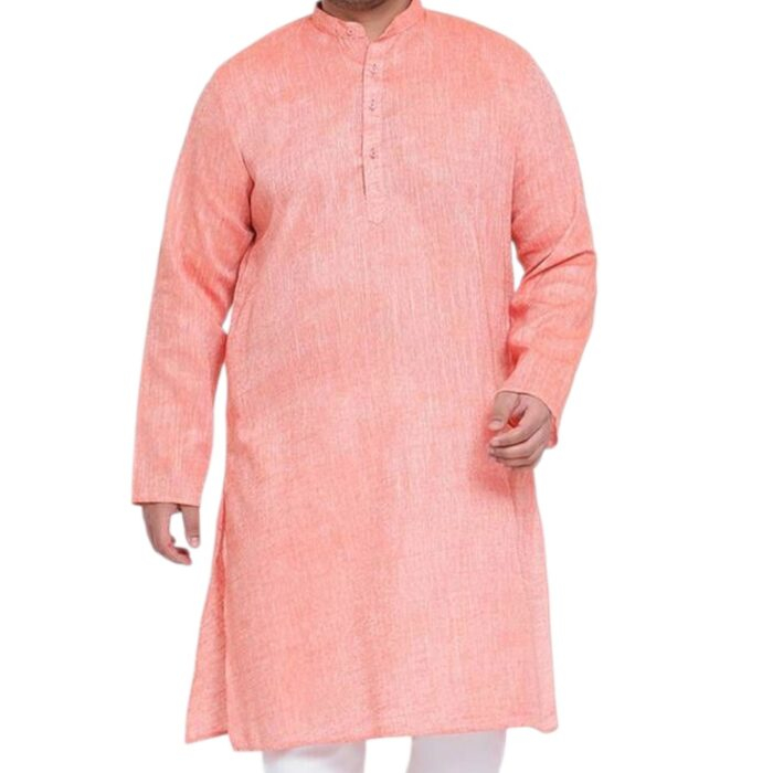 Regular fit Cotton kurta - Peach