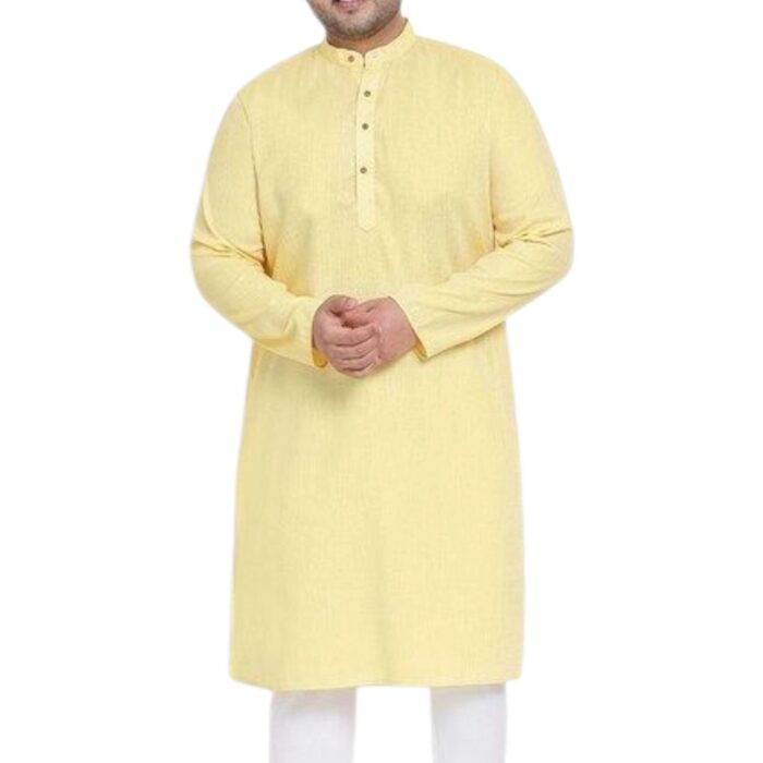 Regular fit Cotton kurta - Yellow