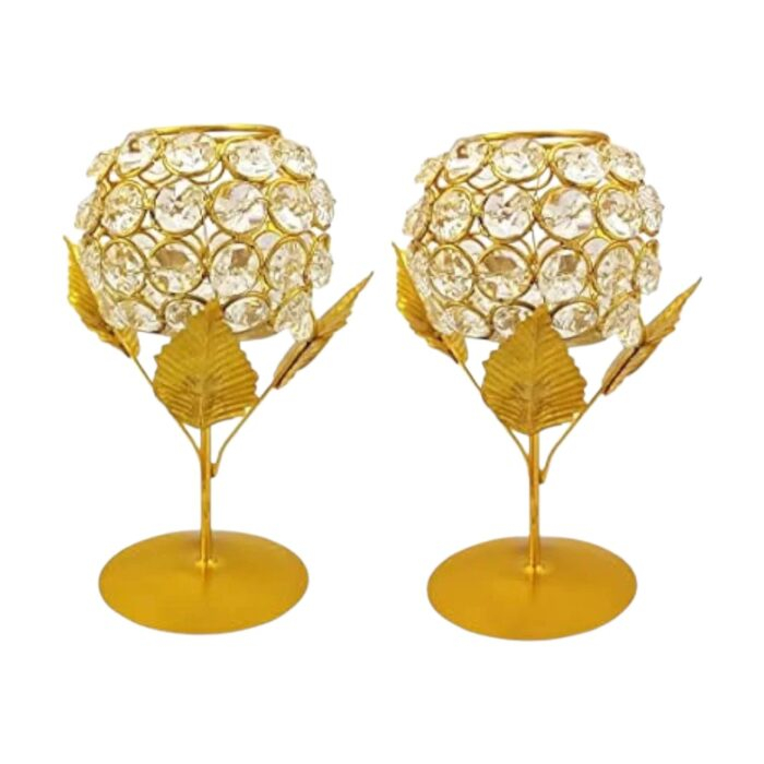 Set of 2 Crystal Tealight holder | Diwali Decoration