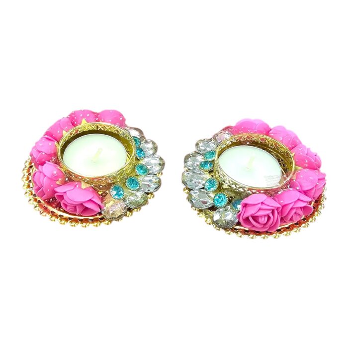 Side profile view of rose Diya | Best Diwali Decor in Canada