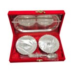 5 pc elegant silver plated Gift Set for Diwali | Mukhwas serving tray set | Return Gift Idea