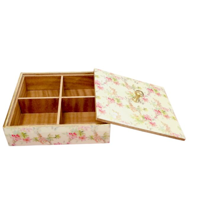 Functional 4 partition dry fruit box with stylish lid