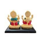 Back Side profile view of Gold plated Lakshmi Ganesh Idol Set