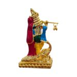 Gold plated Standing Radha Krishna with peacock - Image 6