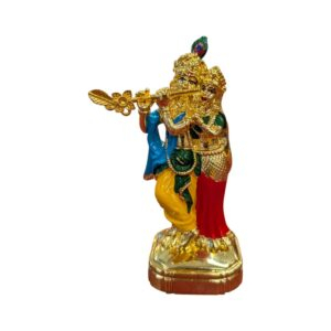 Gold Plated Radha Krishna with Meena work
