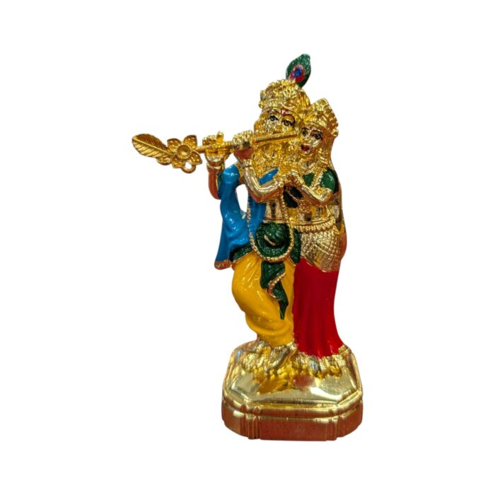 Gold Plated Radha Krishna with Meena work