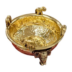 Top view of the brass urli bowl