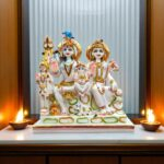 Shiv Parivar Idol - White - 9.5 Inches | Composite Marble