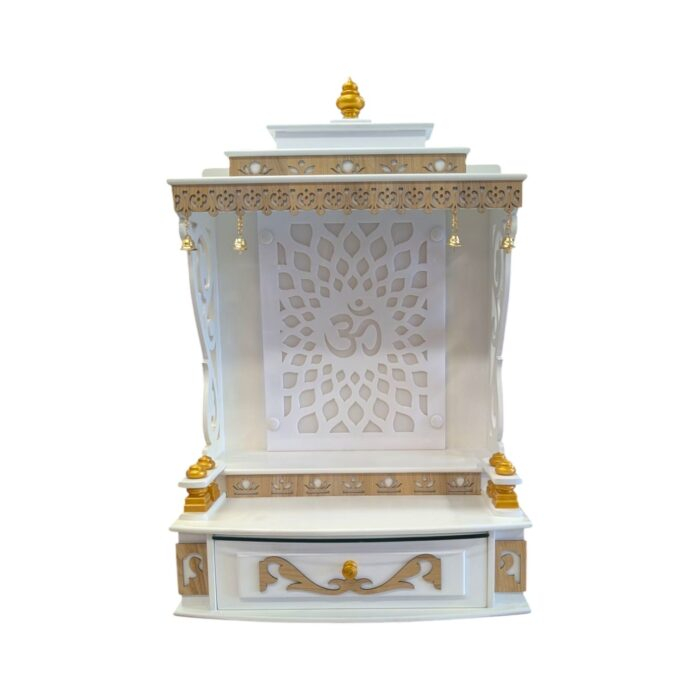Beautiful Mandir for home with LED backlight Om panel