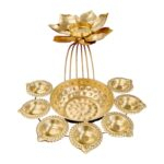 Elegant Lotus-Shaped Tealight Centerpiece for Home and Festivals | Best Diwali Decor in USA and Canada