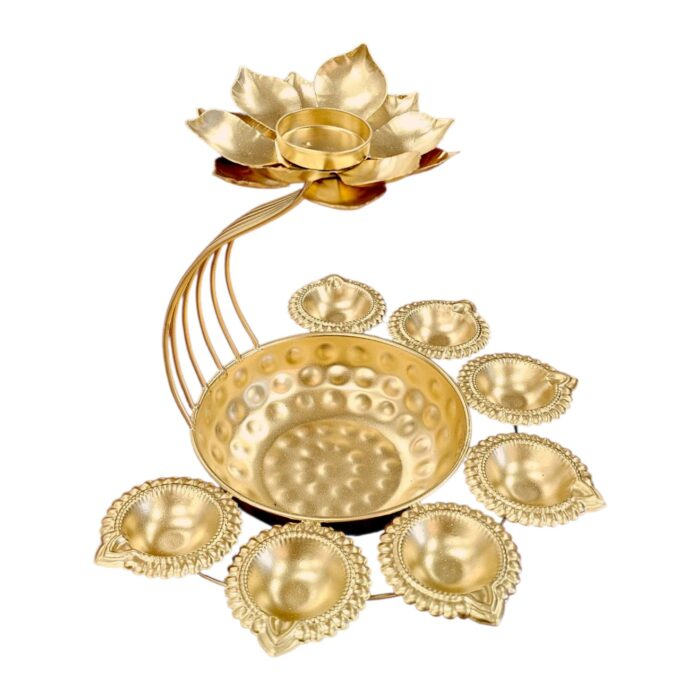 Elegant Lotus-Shaped Tealight Centerpiece for Home and Festivals | Diwali Decor and Gifts
