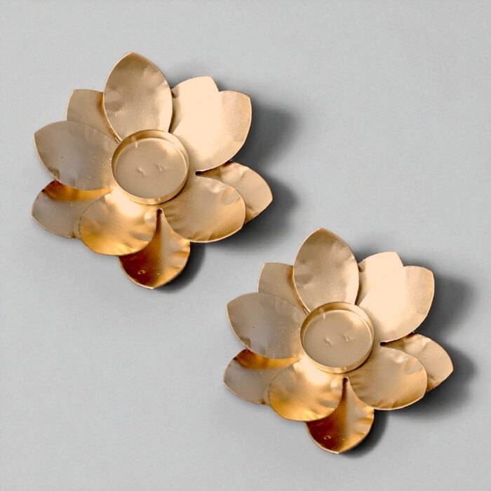 Lotus Diya - Set of 2 | Tea light Candle Holder | Diwali Decor