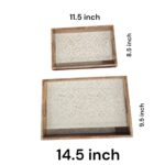 Dimensions of the Mango wood serving tray set