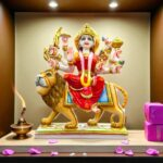 Sherawali Mata Idol - 10 inch | Composite Marble