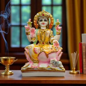Lakshmi Idol – 7 inch - Colored | Composite Marble Murti