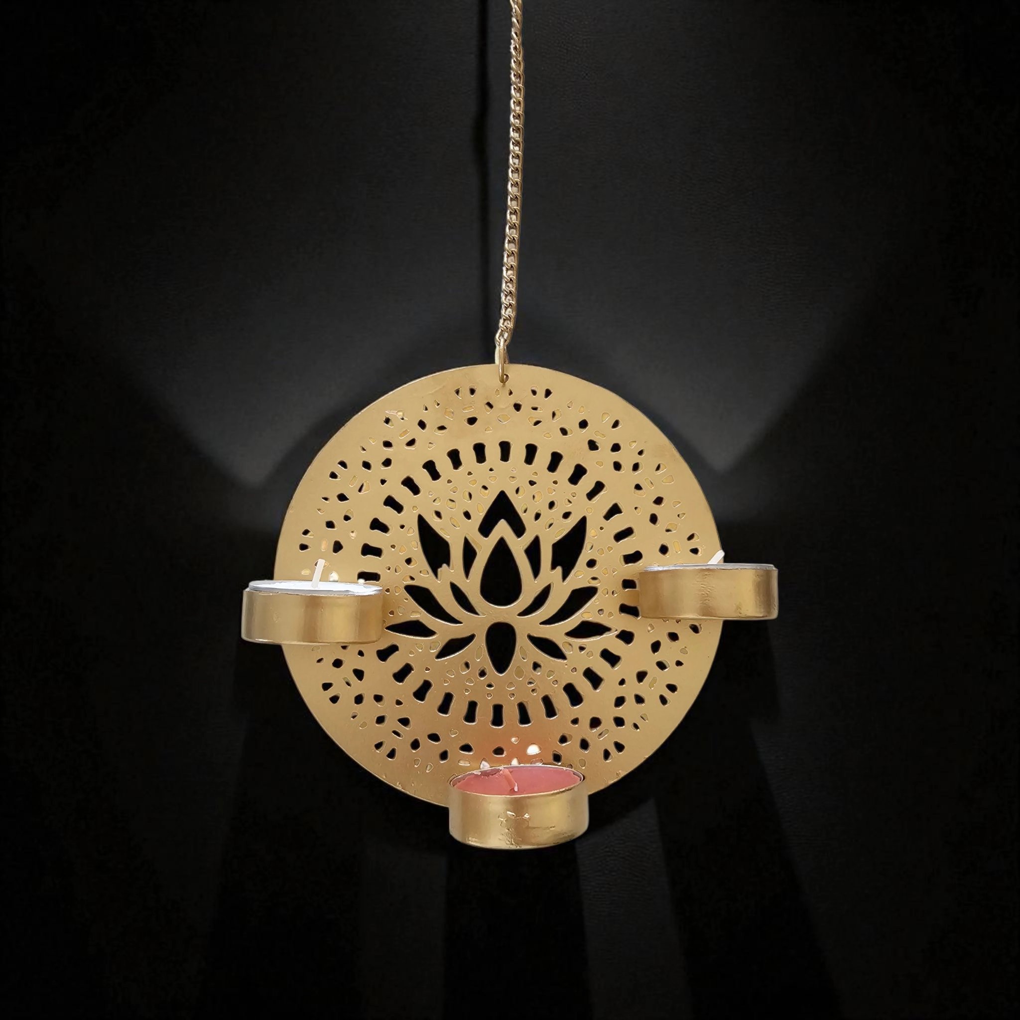 Hanging Diya - Lotus | Tea light Candle Holder | Diwali Decor