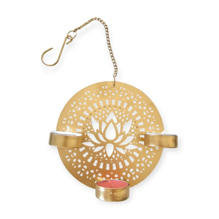 Hanging Diya - Lotus | Tea light Candle Holder | Diwali Decor