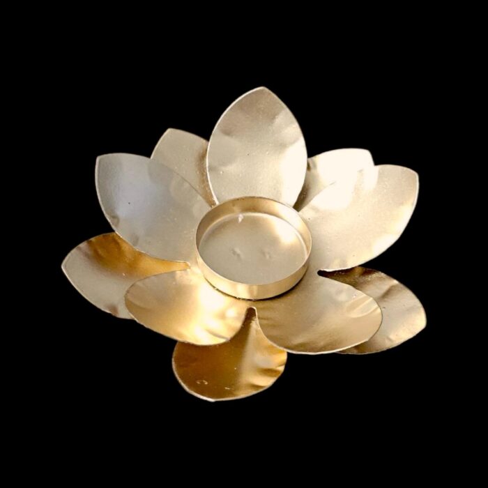Close up of Lotus Diya for Diwali Decor