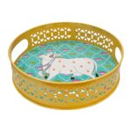 Pichwai Art Metal Tray set | Diwali Gift - Image 5