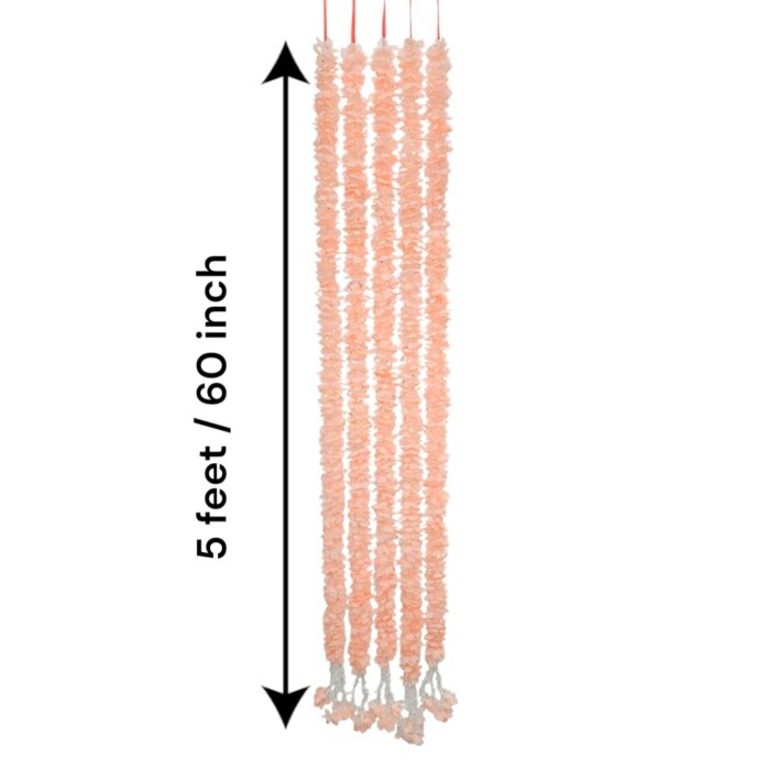 Peach artificial flower strings - Pack of 5 | Diwali Decor