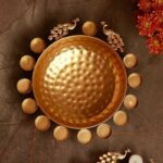 Decorative gold urli for floating flowers, tealights & candles