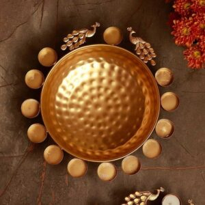 Decorative gold urli for floating flowers, tealights & candles