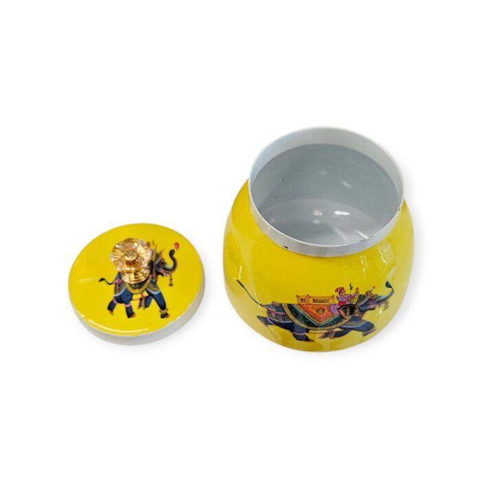 Stylish yet traditional container with Indian style pichwai art work