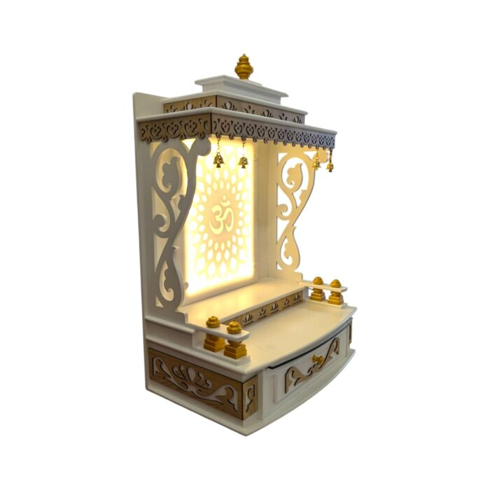 Side profile view of Pooja Mandir for home