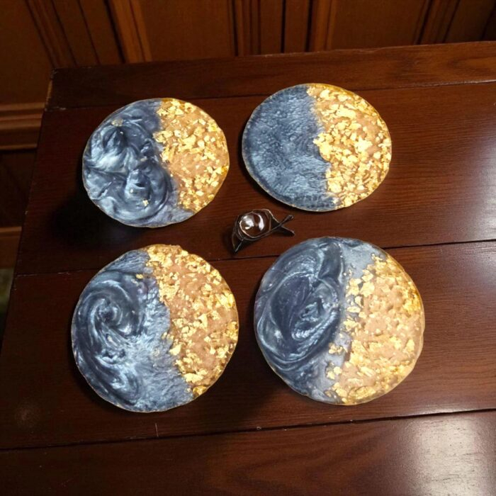 Set of 4 Resin coasters for living room Decor | Great Diwali Gift