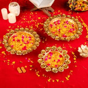 Elegant Large rose urli set of 3 | Diwali Decorations in Canada