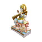 Side profile view of Saraswati Idol - 12 inch | Composite Marble