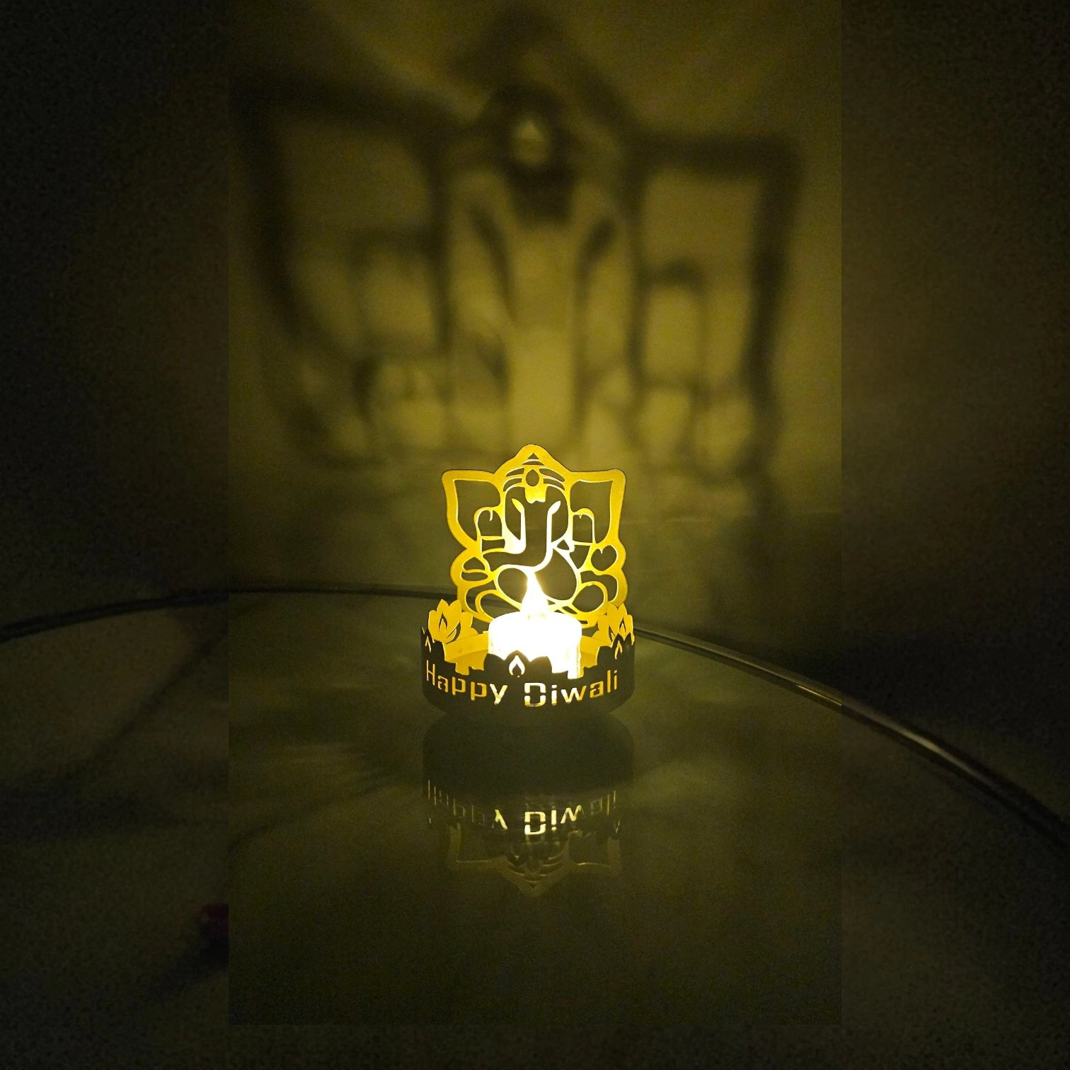 Amazing shadow diya with Ganesh Amazing shadow diya with Ganesh | Led Light / Tea light candle holder
