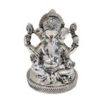 Silver plated Ganesh statue for Home mandir