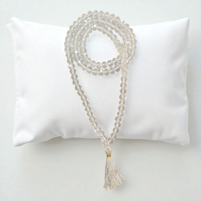 Diamond cut Sphatik crystal Japa Mala with 108 beads