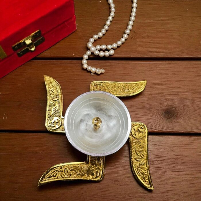 Gold and Silver plated Swastik Diya for return gifts