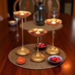 Taj Urli Stand Set of 3 for floating Candle and flowers | Diwali Decorations in USA and Canada