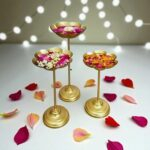 Buy Diwali decorations in Canada/USA | Taj Urli Stand Set of 3 for floating Candles and flowers